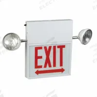 Chicago Combo Exit Sign - Single Face: White, 1 Faces, Red, LED, 90 min Emergency Illumination Time (MPN LS2ECXL1RWW). Key specifications — Voltage: 120/277V AC; Self Diagnostics: No; Housing Color: White; Brand: BIG BEAM; Directional Indicators: No Directional Indicators; Lighting Technology: LED; Remote Capable: Yes; Text Color: Red.
