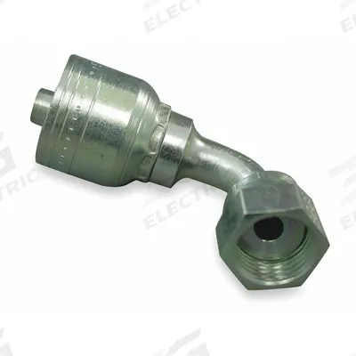 AEROQUIP Hydraulic Crimp Fitting: Steel x Steel, 90° Elbow, -4 For Hose Dash Size - Aeroquip Crimp Hydraulic Hose Fittings with ORS Connection