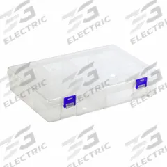 QUANTUM STORAGE SYSTEMS Compartment Storage Box: 11 3/4 in x 7 3/4 in x 2 1/4 in, Clear (MPN QB800). Key specifications — Color: Clear; Brand: QUANTUM STORAGE SYSTEMS; Material: Plastic.