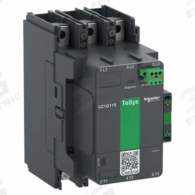 SCHNEIDER Magnetic Contactor: Non-Reversing, 3 Poles, 3NO Contacts, 185 A - Non-Reversing IEC Contactors
