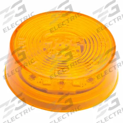 GROTE Clearance Marker Lamp: Clearance Light, LED, Round, Amber, Bracket/Grommet - Clearance Lights