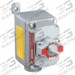 Selector Switch Control Station: 1 Gang, Selector Switch, 2NO/2NC, Hand/Auto, 0 Pilot Lights, 1 in (MPN EFDB110-12). Key specifications — Legend: Hand/Auto; Action: Maintained; Contact Form: 2NO/2NC; Brand: APPLETON ELECTRIC; Operator Configuration Type: (1) Selector Switch.