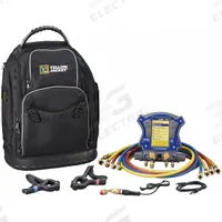 YELLOW JACKET Manifold Gauge: 4 Valves, 4 Hoses, Series TITANMAX™, YJACK VIEW® (MPN 40880). Key specifications — Hose Connection Type: 45° SAE; Product Type: Manifold Gauge Set; For Refrigerant Type: R-141B; Brand: YELLOW JACKET; Includes: (2) Titan Clamp Probes; Sight Glass: Yes.