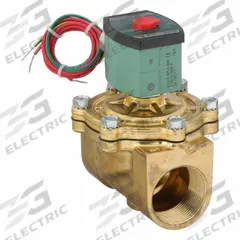 REDHAT Solenoid Valve: 2-Way, Normally Closed, 1 1/2 in Pipe Size, 24V AC, Watertight, High Flow (MPN 8210G056). Key specifications — Pipe Size: 1-1/2 in; Voltage: 24V AC; Brand: REDHAT; Coil Enclosure: Watertight.