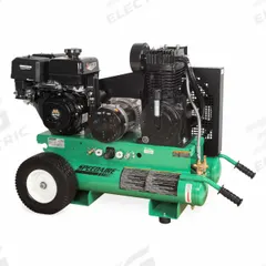 SPEEDAIRE Portable Air Compressor/Generator: 2 Stage, 14 hp Engine, Mi-T-M, 15.7 cfm @ 90 psi (MPN AG2-PM14-08GE). Key specifications — attr50858: Mi-T-M; attr50864: Electric; attr50844: SPEEDAIRE.