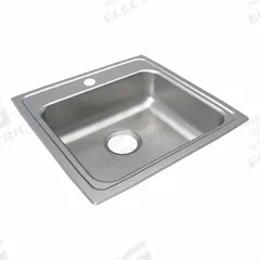 JUST MANUFACTURING Bowl Drop-In Sink: 19 1/2 in Overall Lg, 19 in Overall Wd, 7 1/2 in Bowl Dp (MPN SLNADA2019A604-J). Key specifications — Brand: JUST MANUFACTURING; Color Family: Silver/Gray.
