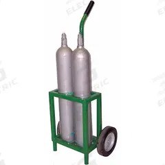 SAFTCART Medical Cylinder Cart: 250 lb, 2 Cylinder Capacity, 4 1/2 in Max. Tank Dia., Single-Handle (MPN MDE-2). Key specifications — Brand: SAFTCART; Caster/Wheel Configuration: (2) Axle-Mounted.