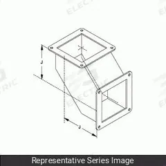 HAMMOND MANUFACTURING Wireway 90 Degree Elbow: 6 in Wd, 6 in Ht, Stainless Steel, Smooth Brushed (MPN 1487D9PSS). Key specifications — Brand: HAMMOND MANUFACTURING; Finish: Smooth Brushed; Material: Stainless Steel.