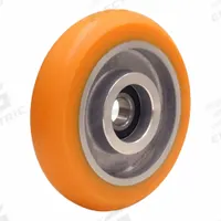 HAMILTON Caster Wheel: 5 in Wheel Dia., 1 1/4 in Wheel Wd, Polyurethane, 450 lb Load Rating, Orange (MPN W-512-EMB-3/8). Key specifications — Brand: HAMILTON; Tread Shape: Ergo-Tech™; Wheel/Tread Color: Orange.