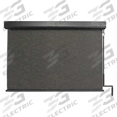 KEYSTONE FABRICS Exterior Sun Shade: Kona, 120 in Valence Wd, Pole and Crank - Titanium Plus Series