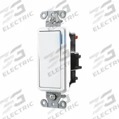 HUBBELL Wall Switch: Rocker Switch, 3-Way, Maintained, White, 120/277V AC, 20 A (MPN DS320STILW). Key specifications — Illuminated: Yes; Voltage Rating: 120/277V AC.