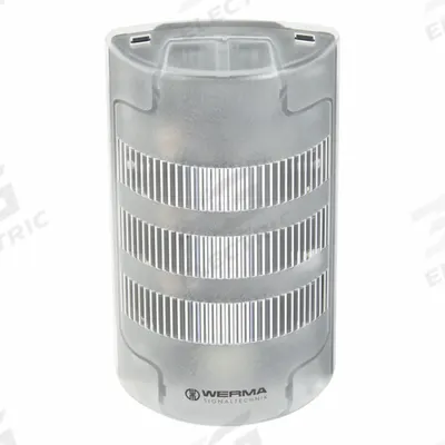 WERMA Tower Light Assembly: 3 Tier, Green/Red/Yellow, No Sounder Tier, 195 mm Overall Ht - Three-Tier Tower Light Assemblies