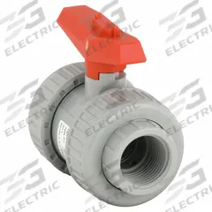 GF PIPING SYSTEMS Manual Two-Way Ball Valve: 1 in, CPVC, Straight, Socket x FNPT, Two-Piece, Lever (MPN 163375019). Key specifications — Brand: GF PIPING SYSTEMS; Handle: Lever.