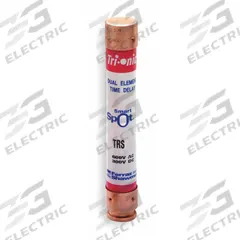 MERSEN Fuse: Class RK5, TRS-RID Series, Time-Delay, 15 A, 600 V AC, 300 V DC, Indicating (MPN TRS15RID). Key specifications — Series: TRS-RID.