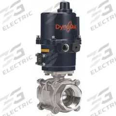 DYNAQUIP CONTROLS Electrically Actuated Two-Way Ball Valve: 2 in, Stainless Steel, 115V AC (MPN E3S28AJE07). Key specifications — Included Mounting: ISO 5211 Actuator Mounting Pad; Brand: DYNAQUIP CONTROLS; Actuator Features: Manual Override.