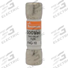 BUSSMANN Fuse: FNQ Series, Midget, Time-Delay, 9 A, 500 V AC, 13/32 in x 1 1/2 in, Non-Indicating (MPN FNQ-9). Key specifications — Series: FNQ; Brand: BUSSMANN.