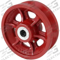 APPROVED VENDOR Track Wheel: 8 in Wheel Dia., 2 3/4 in Wheel Wd, 2,500 lb Load Capacity, Steel, Red (MPN W-8-V-1). Key specifications — attr1099880: No; attr1099886: Red; attr1099891: APPROVED VENDOR.