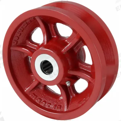 APPROVED VENDOR Track Wheel: 8 in Wheel Dia., 2 3/4 in Wheel Wd, 2,500 lb Load Capacity - V-Groove Track Wheels