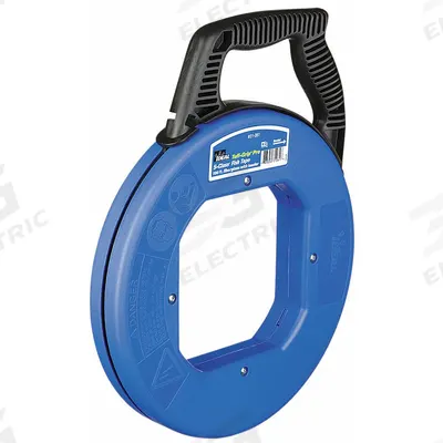 IDEAL Fish Tape: 100 ft Lg, Manual Wind Tape Retraction, Round Tape Shape - Non-Conductive Fish Tapes