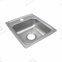 JUST MANUFACTURING Bowl Drop-In Sink: 17 1/2 in Overall Lg, 15 in Overall Wd, 5 in Bowl Dp, 1 Bowls (MPN SLADA1815A501-J). Key specifications — Brand: JUST MANUFACTURING; Color Family: Silver/Gray.