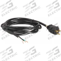 APPROVED VENDOR Power Cord: 12 ft Lg, 3/16, 5-15P Plug, Bare Wire Receptacle, SJT, PVC, 13 A Current (MPN 1FD89). Key specifications — Brand: APPROVED VENDOR; Jacket Material: PVC.