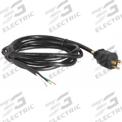APPROVED VENDOR Power Cord: 12 ft Lg, 3/16, 5-15P Plug, Bare Wire Receptacle, SJT, PVC, 13 A Current (MPN 1FD89). Key specifications — Brand: APPROVED VENDOR; Jacket Material: PVC.