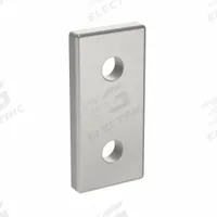 Joining Plate: Straight Flat Plate, 20 Series, 38 mm x 18 mm x 4 mm, For 5 mm Slot Wd, 2 Holes, Gray (MPN 093VA2040). Key specifications — Material: Aluminum; Brand: FATH INC.; Finish: Anodized.