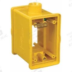 HUBBELL WIRING DEVICE-KELLEMS Portable Outlet Box: Portable Outlet Box, 1 Gangs, 1/3R, Yellow (MPN HBLPOB1D). Key specifications — Color: Yellow; Brand: HUBBELL WIRING DEVICE-KELLEMS.