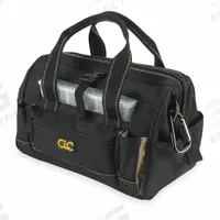 CLC Tool Bag: 12 in W x 8 in D x 9 in H, Black, Polyester, 21 Pockets, 8 Inside Pockets, Polyester (MPN 1533). Key specifications — Color: Black; Brand: CLC; Material: Polyester.