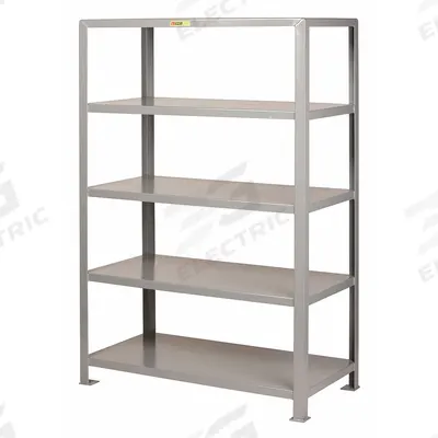 LITTLE GIANT Metal Shelving: Heavy-Duty, Standalone, 48 in x 30 in, 72 in Overall Ht - Heavy-Duty Fixed Open Welded Shelving