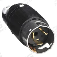 HUBBELL Locking Plug: Non-NEMA, Black/White, 480V AC, 50 A, 3 Pole, 4 Blade (MPN CS8165C). Key specifications — Brand: HUBBELL.