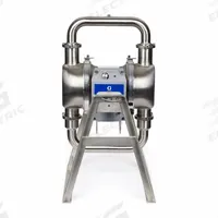 GRACO Electric Diaphragm Pump: Stainless Steel Body, Three Phase, 200-240V AC, 2 in, 29 ft Max. Head (MPN HE120-0101). Key specifications — Nameplate Voltage: 200-240V AC; Brand: GRACO; Surface Roughness: 32 Ra; Check Valve Material: PTFE; Diaphragm Material: PTFE with EPDM Backing; Seat Material: 316 SS.