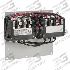SIEMENS NEMA Magnetic Contactor: Reversing, 3 Poles, NEMA Size 1-3/4, 40 A, 480V AC (MPN 43EP32AH). Key specifications — Brand: SIEMENS.