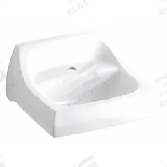 KOHLER Bathroom Sink: Kingston™, White, Vitreous China, 21 1/4 in Overall Lg, 18 1/8 in Overall Wd (MPN K-2007-0). Key specifications — Series: Kingston™; Includes: Wall Hanger; Color: White; Brand: KOHLER; Sink Type: Bathroom; Material: Vitreous China; Sink Material: Ceramic.
