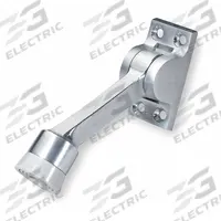 Lever Door Holder: Door - Mounted, 1 1/4 in Wd, 2 1/4 in Overall Ht, Chrome (MPN 461.26D). Key specifications — Brand: ROCKWOOD; Color: Gray.