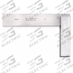 STARRETT Precision Steel Square: 90° Angle, 3 x 2-3/8 in Outside Dimensions, Stainless Steel (MPN 20-3). Key specifications — attr1182176: Stainless Steel; attr1182181: Starrett Logo Cardboard Box; attr1182159: STARRETT; attr1182175: 3 x 2-3/8 in; attr1182177: 0.0002 in; attr1182182: No.