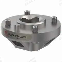 DE-STA-CO Robot Adapter Kit: MM-050-01, ISO 50, 1.97 in Bolt Circle Dia. Key specifications — attr977790: 6 mm Dia x 12 mm 316 Stainless Dowel Pin; attr977779: Aluminum; attr977784: ISO 9409-1-50-4-M6; attr977795: MM-050-01; attr977786: MM-15; attr977789: ISO 50; attr950663: DE-STA-CO.