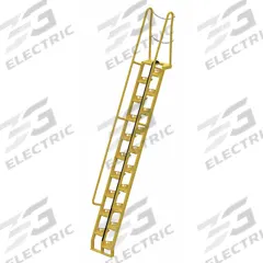 VESTIL Alternating Tread Stairs: 15.5 ft Overall Ht, Steel, 350 lb Load Capacity, Perforated (MPN ATS-12-68). Key specifications — Color: Yellow; Brand: VESTIL.