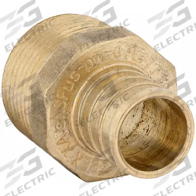 ZURN Barbed Fitting Adapter: 3/4 in ID x 3/4 in Pipe Size, Barbed x MNPT, Brass - Crimp-On Brass Barbed Tube Fittings