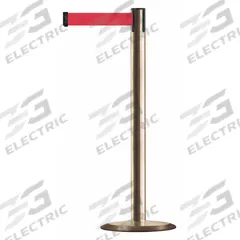 TENSABARRIER Barrier Post with Belt: Red, No Pattern, No Legend, 13 ft Belt Lg, 13 ft x 2 in (MPN 889U-2S-2S-MAX-NO-R5X-C). Key specifications — Base Material: Cast Iron; Belt Color: Red; Brand: TENSABARRIER; Post Material: Metal Alloy; Message: No Legend.