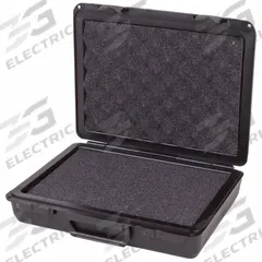 FLAMBEAU Protective Case: 8 1/2 in x 11 1/2 in x 3 1/4 in Inside, Solid, Black, Stationary, 2 lb Wt (MPN 50330F). Key specifications — Closure Type: Single Throw; Brand: FLAMBEAU; Carry-On Size: Yes.