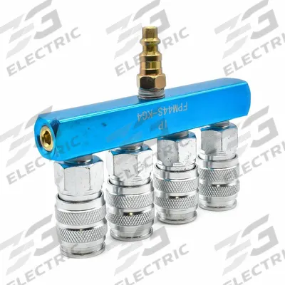 INTERSTATE PNEUMATICS Pipe Manifold Fitting: Inline, Rectangle, Aluminum, 1 Inlets - Air & Fluid Block Manifolds