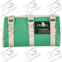 UNITHERM Insulated Pipe Jacket: For 0 in to 6 in Circumference, Ceramic Fiber, 12 in Cover Wd, Green (MPN UVST 1312). Key specifications — Color: Green; Cover Type: Insulation Jacket; Fastening System: Buckled Strap; For Valve Type: Universal; Jacket Material: Teflon Coated Fiberglass Cloth; Brand: UNITHERM; For Fitting Type: Straight Pipe Sections.
