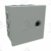 HAMMOND Junction Box: Steel, 6 in x 6 in x 4 in, NEMA 1, Solid Cover, Hinged, Included, Painted (MPN CHKO664). Key specifications — Brand: HAMMOND; Closure Method: 1/4-Turn Latch; Knockouts: Included.
