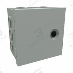 HAMMOND Junction Box: Steel, 6 in x 6 in x 4 in, NEMA 1, Solid Cover, Hinged, Included, Painted (MPN CHKO664). Key specifications — Brand: HAMMOND; Closure Method: 1/4-Turn Latch; Knockouts: Included.