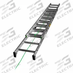 WERNER Extension Ladder: 20 ft Ladder Size, Aluminum, 225 lb Load Capacity, 27 lb Wt, 2 Sections (MPN D1220-2). Key specifications — Color: Silver; Brand: WERNER; Included Features: Mar-Resistant End Caps; Removable Fly: Removable.
