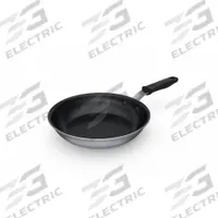 VOLLRATH Fry Pan: Non-Stick, 10 1/2 in Top Dia, Stainless Steel, Black/Silver, Silicone, Metal (MPN 692410). Key specifications — Brand: VOLLRATH; Handle Color: Black; NSF Certified: Yes; Product Type: Fry Pan; Body Color: Black/Silver; Handle Material: Silicone; Body Material: Stainless Steel; Handle Type: Riveted.