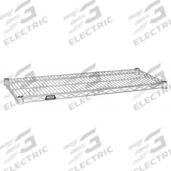 APPROVED VENDOR Wire Shelf: 48 in x 24 in, 1 Shelves, Split Sleeve, 250 lb Load Capacity, Dry, Steel (MPN 2448LZ). Key specifications — NSF Approved: Yes; Recommended Environment: Dry; Material: Steel; Brand: APPROVED VENDOR; Color: Silver; Finish: Zinc Plated; NSF Approval: NSF Approved.