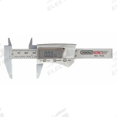 GENERAL Fractional-Display Digital Caliper: 0 in to 3 in /0 mm to 76 mm - Calipers without SPC Output