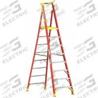 WERNER Podium Stepladder: 10 ft Ladder Size, Fiberglass, 300 lb Load Capacity, 45 lb Wt (MPN PD6208). Key specifications — Brand: WERNER; Included Features: Guard Rail.